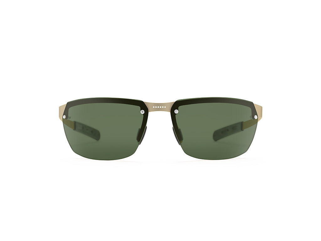 Dettaglio Aero Play Oro Lente Verde frontale