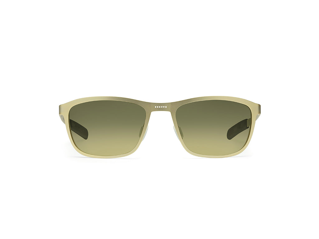 Dettaglio Atom Oro Lente Verde Sfumata frontale