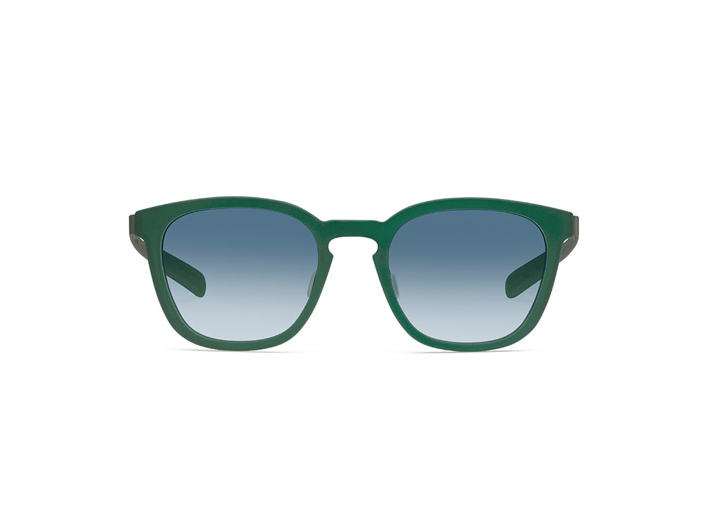 Dettaglio MyCity Panthos Verde Rutenio Lente Blu Sfumata frontale