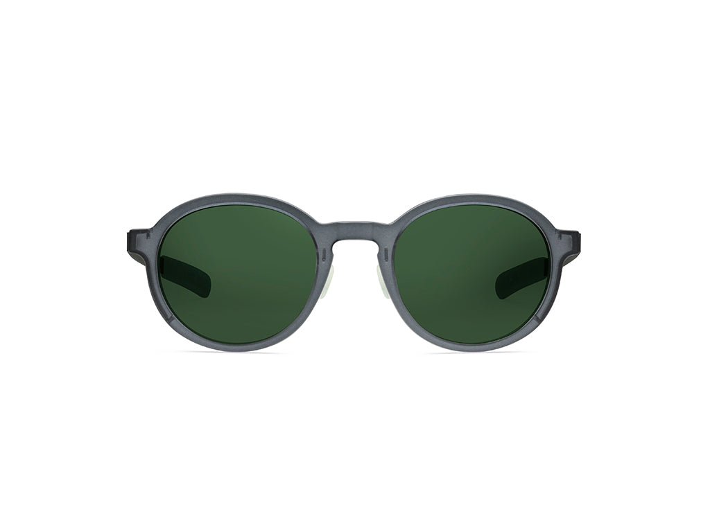 Dettaglio MyCity Arrotondato Grigio Rutenio Lente Verde frontale