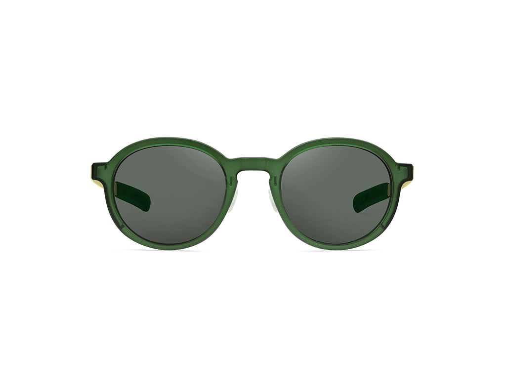 Dettaglio MyCity Arrotondato Verde Oro Lente Fumo frontale