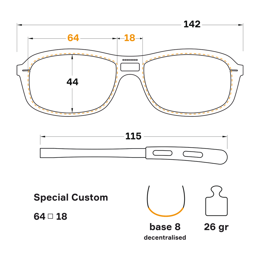 Disegno tecnico di Special Custom senza mascherina