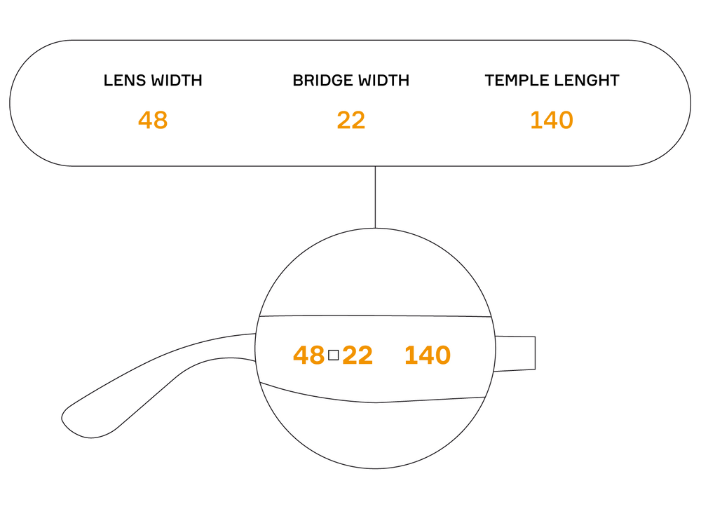English version of width and length of Emblema glasses