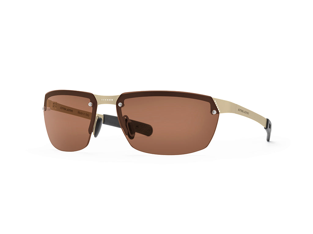 Dettaglio Aero Play Oro Lente Marrone laterale