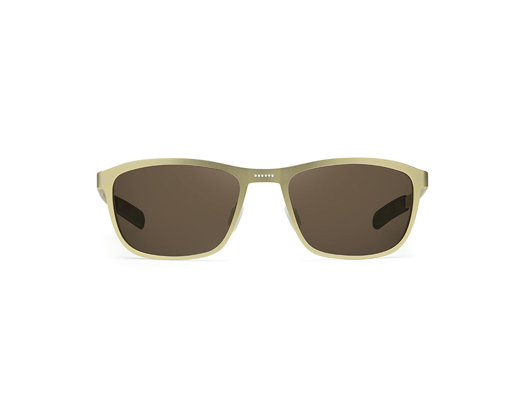 Dettaglio Atom Oro Lente Marrone frontale