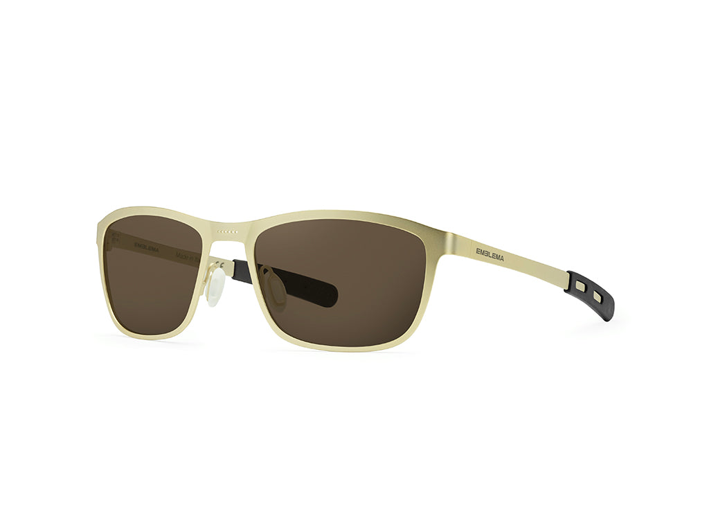 Dettaglio Atom Oro Lente Marrone laterale