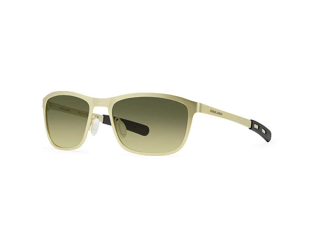Dettaglio Atom Oro Lente Verde Sfumata laterale