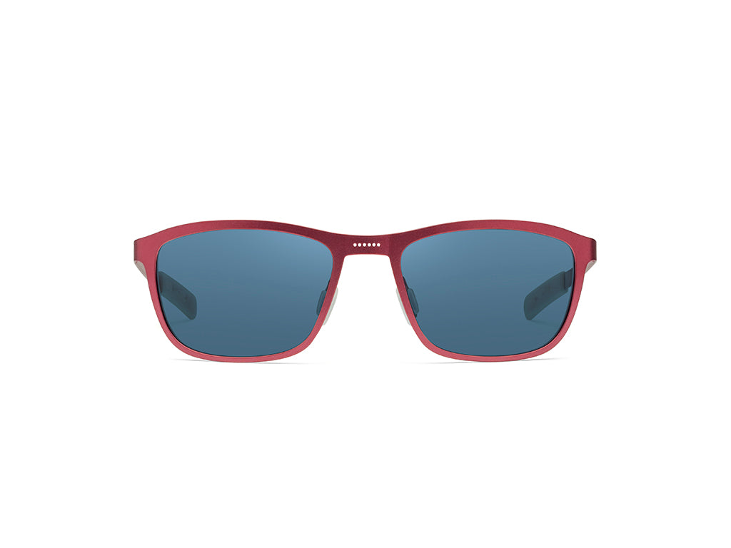 Dettaglio Atom Rosso Lente Blu frontale