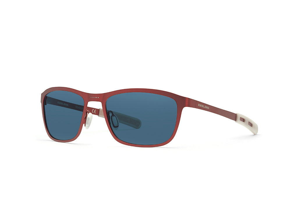 Dettaglio Atom Rosso Lente Blu laterale