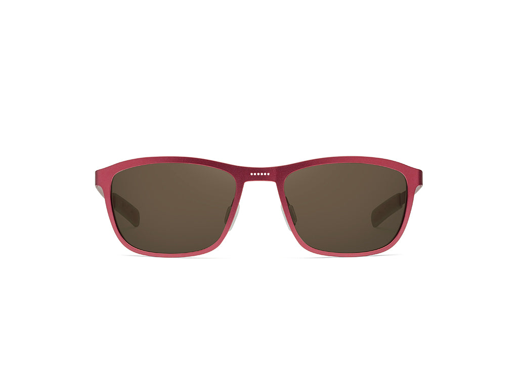 Dettaglio Atom Rosso Lente Marrone frontale