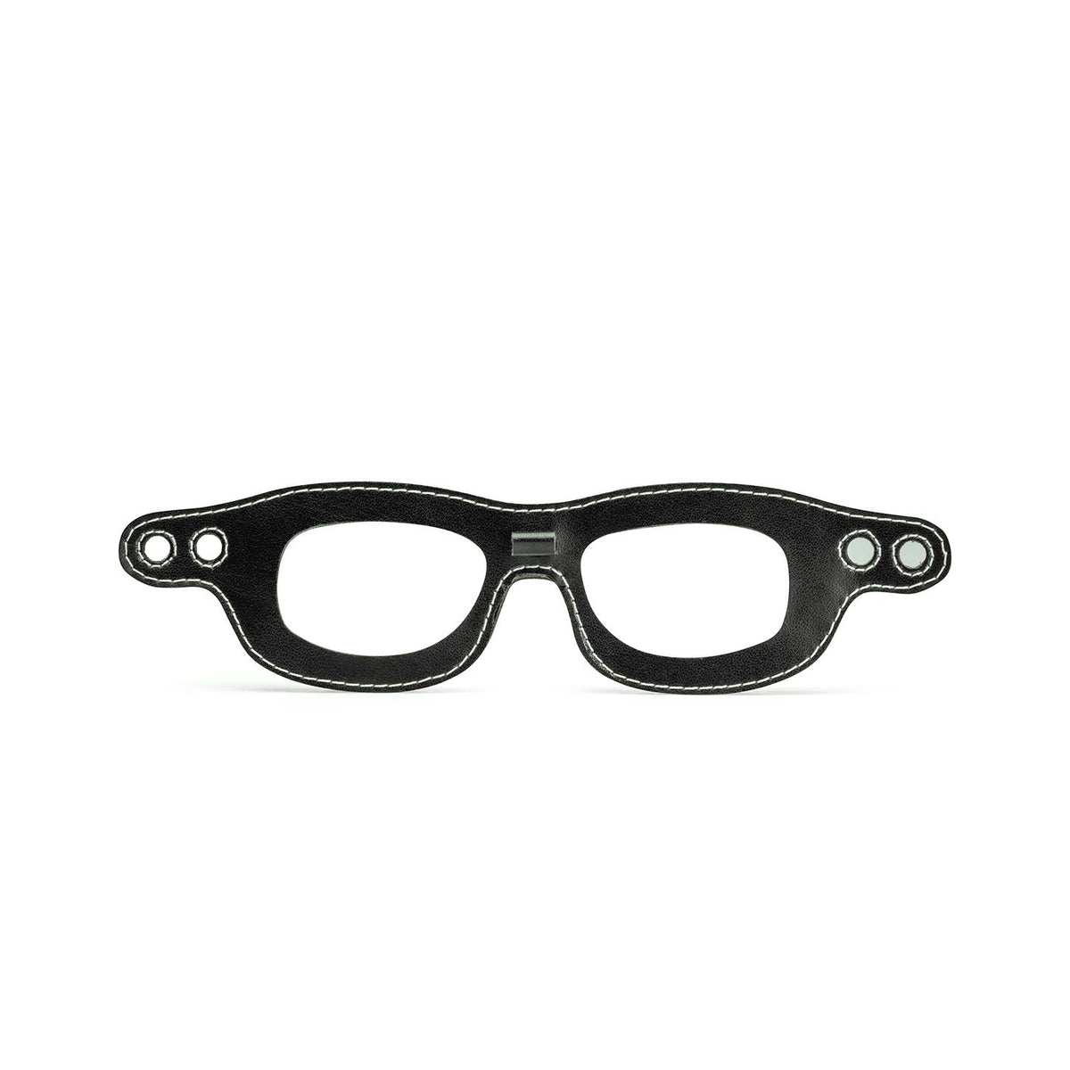 Mascherina Special Custom Nera con cucitura bianca.