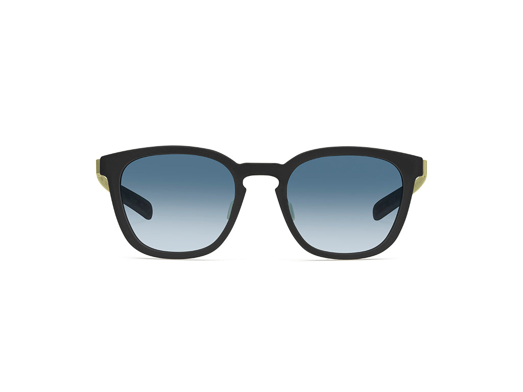Dettaglio MyCity Panthos Nero Oro Lente Blu Sfumata frontale
