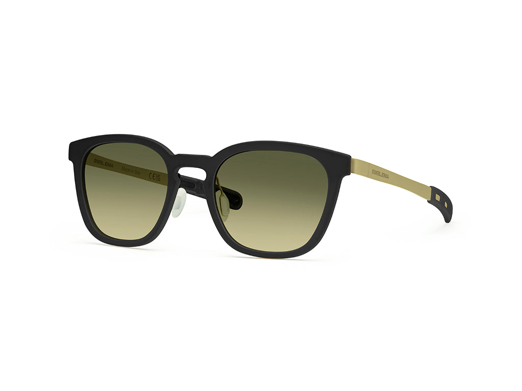 Dettaglio MyCity Panthos Nero Oro Lente Verde Sfumata laterale