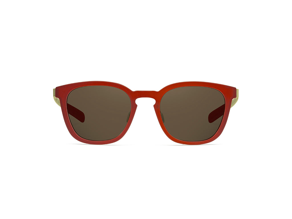 Dettaglio MyCity Panthos Rosso Oro Lente Marrone frontale