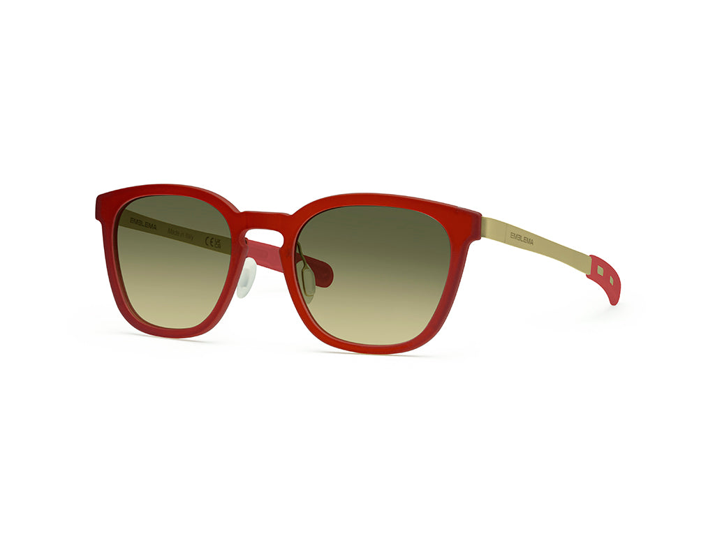 Dettaglio MyCity Panthos Rosso Oro Lente Verde Sfumata frontale