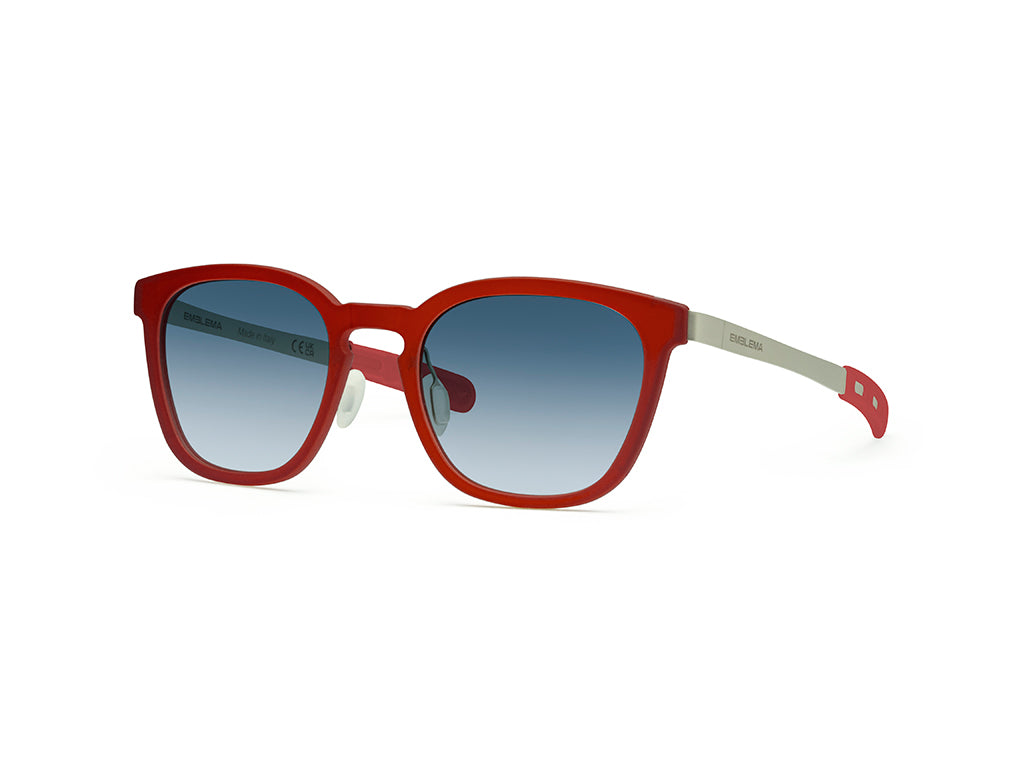 Dettaglio MyCity Panthos Rosso Palladio Lente Blu Sfumata laterale