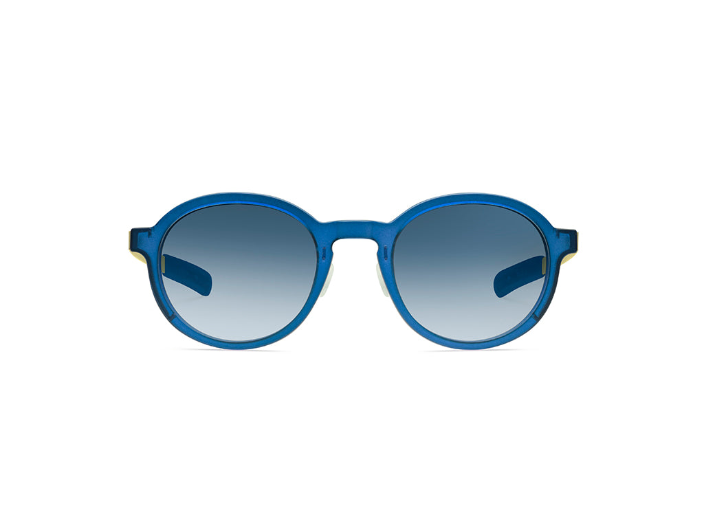 Dettaglio MyCity Arrotondato Blu Oro Lente Blu Sfumata frontale