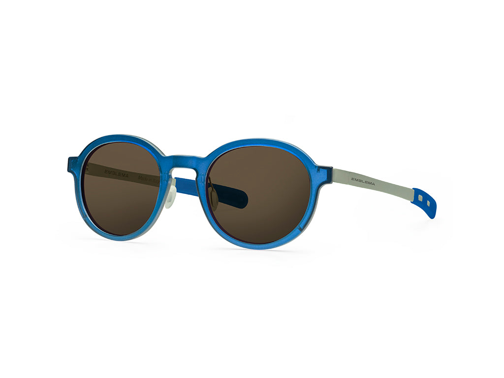 Dettaglio MyCity Arrotondato Blu Palladio Lente Marrone laterale