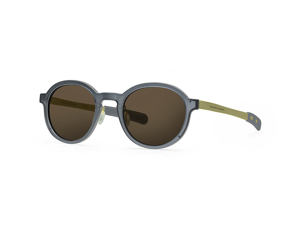 Dettaglio MyCity Arrotondato Grigio Oro Lente Marrone laterale
