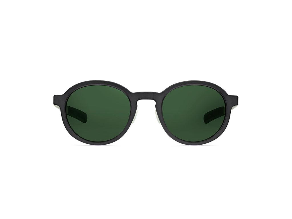 Dettaglio MyCity Arrotondato Nero Palladio Lente Verde frontale