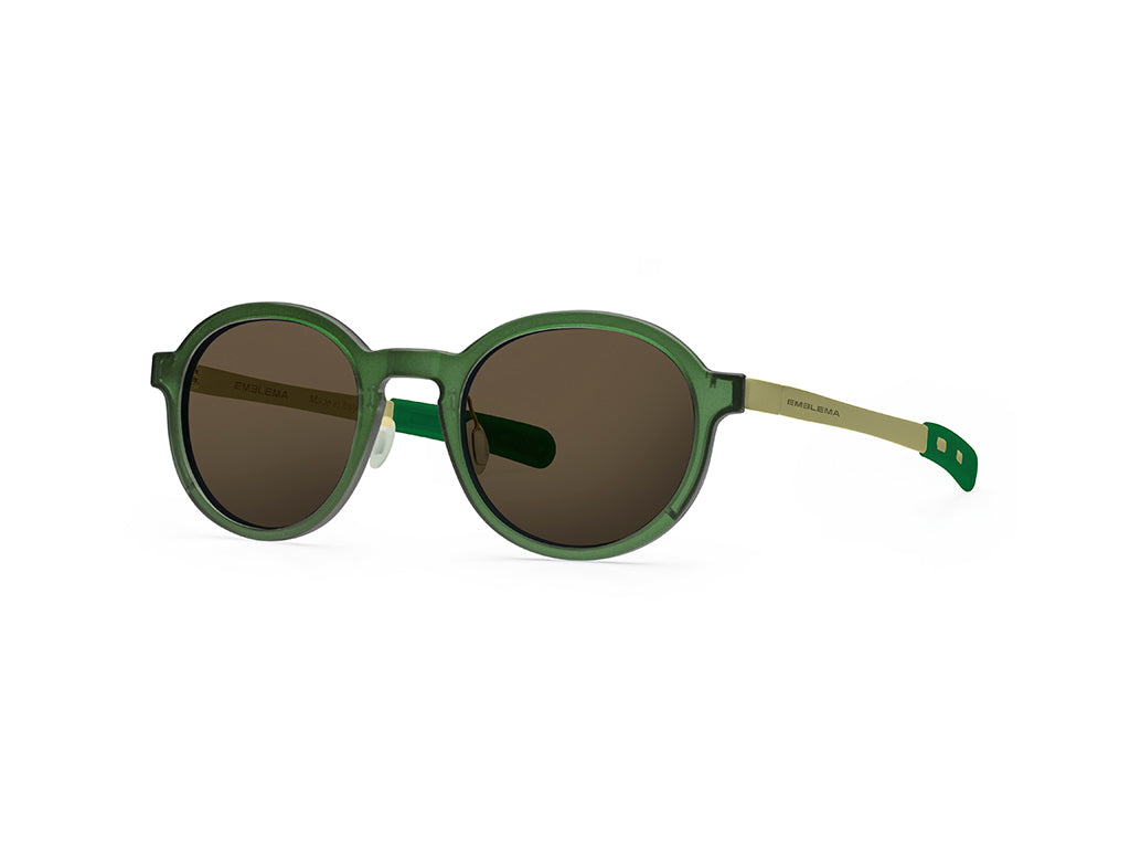 Dettaglio MyCity Arrotondato Verde Oro Lente Marrone laterale