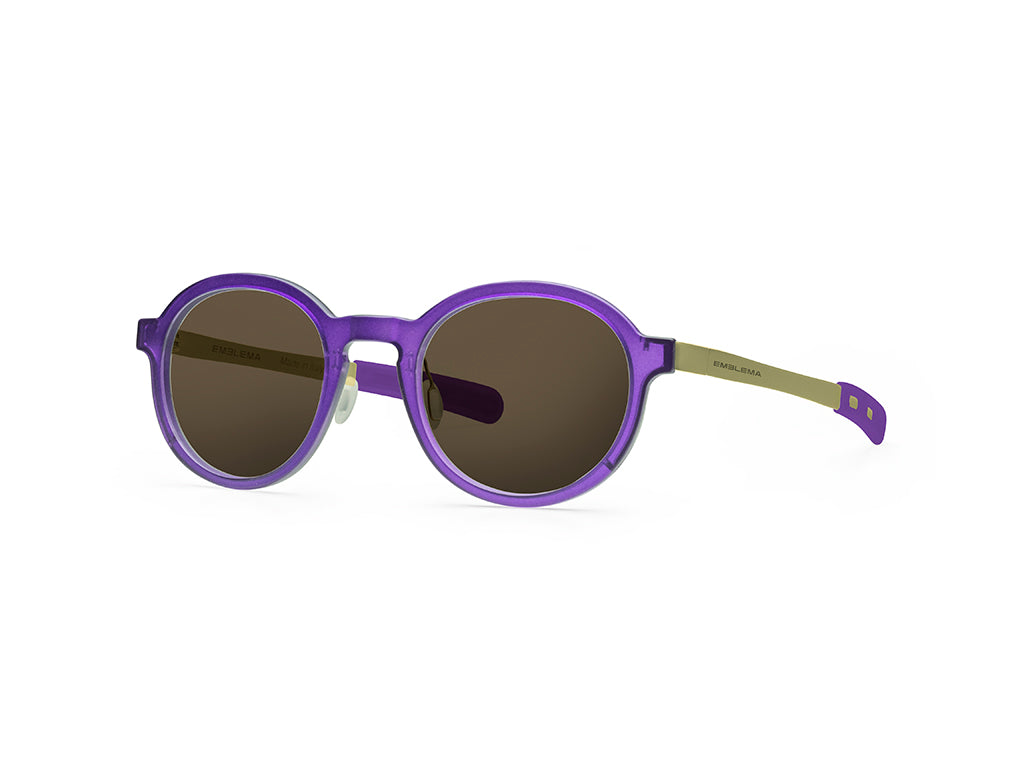 Dettaglio MyCity Arrotondato Viola Oro Lente Marrone laterale