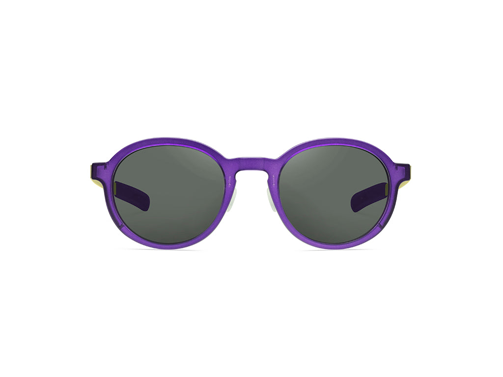 Dettaglio MyCity Arrotondato Viola Oro Lente Fumo frontale