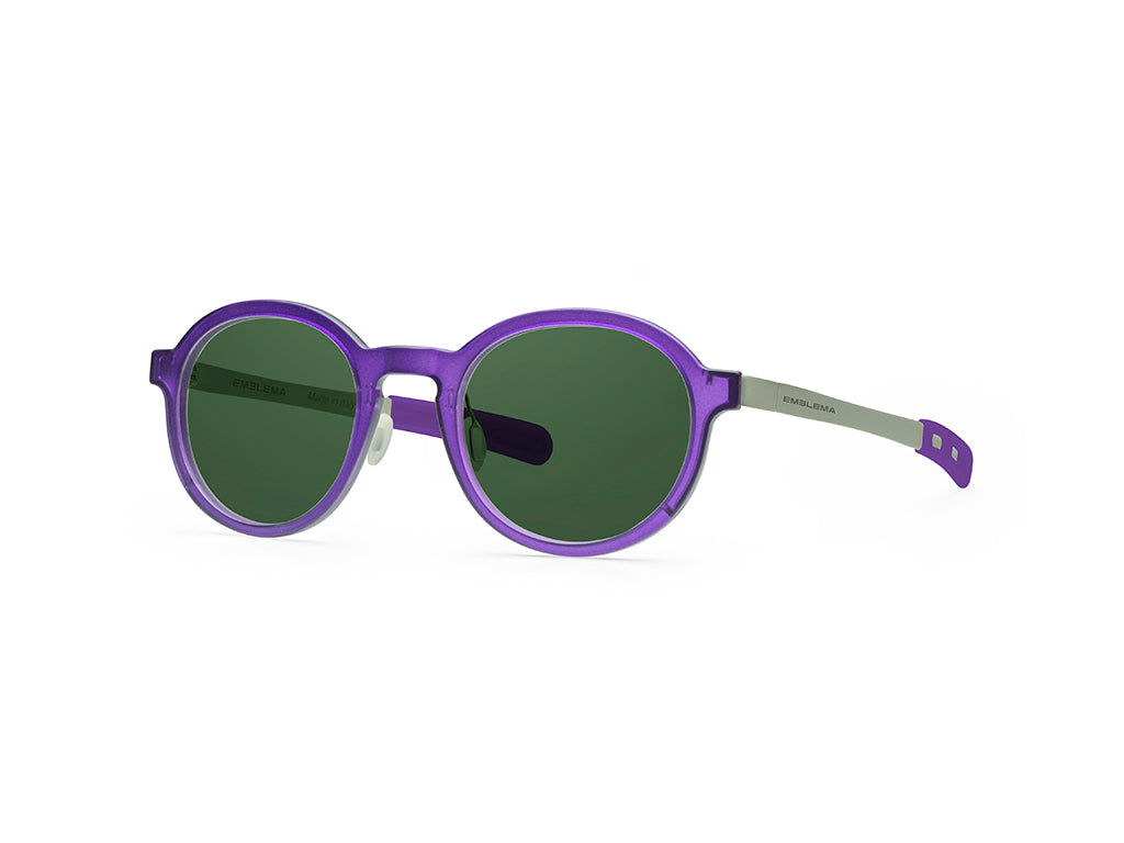 Dettaglio MyCity Arrotondato Viola Palladio Lente Verde laterale
