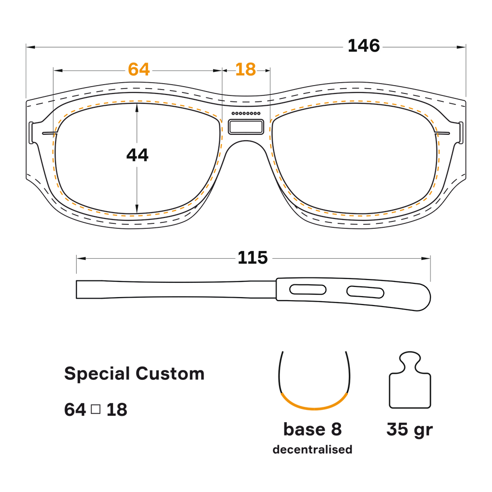 Disegno tecnico di Special Custom con mascherina