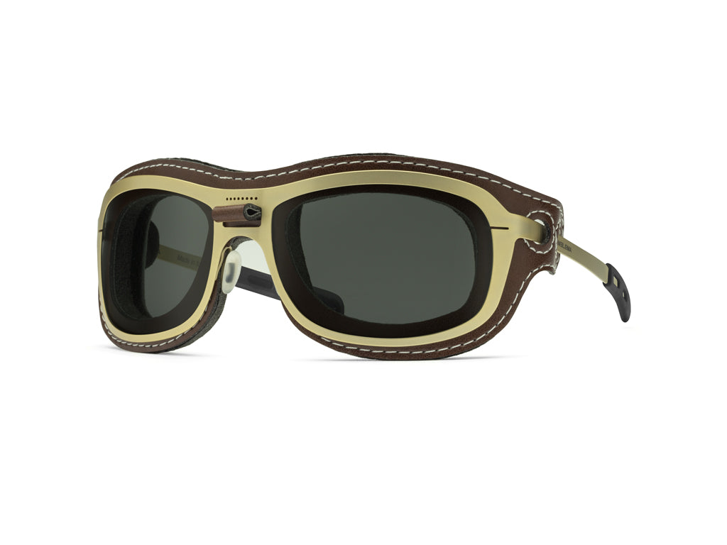 Dettaglio Special Custom Oro Lente Fumo mascherina Castagno laterale