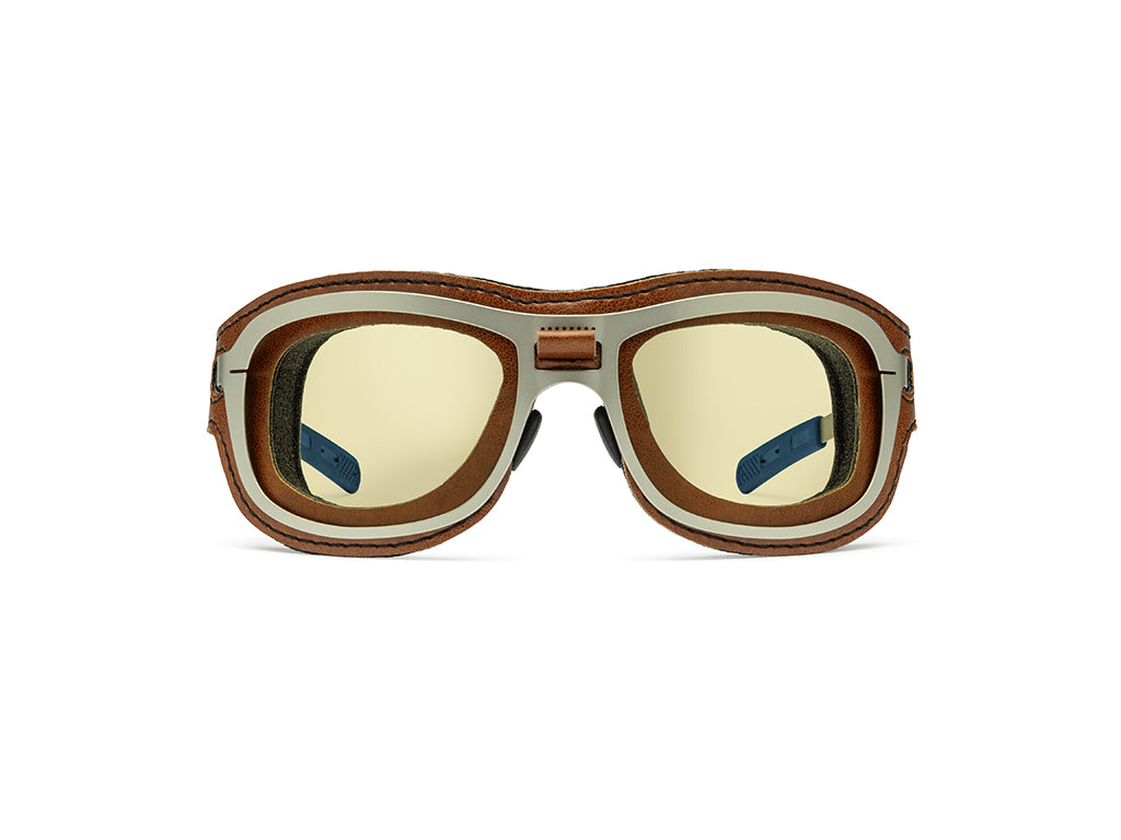 Dettaglio Special Custom Palladio Lente gialla mascherina cognac frontale