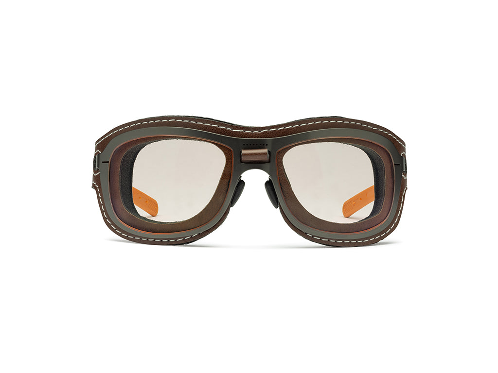 Dettaglio Special Custom Rutenio Lente Ambra mascherina Castagno frontale