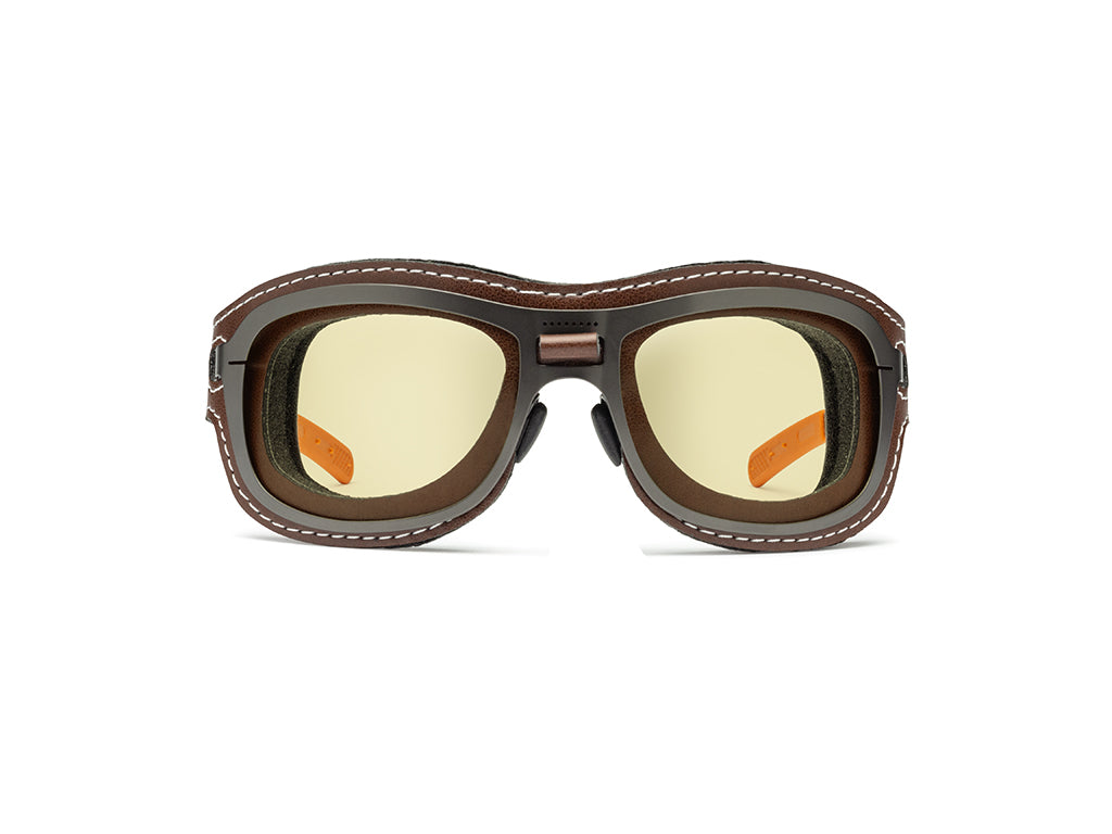 Dettaglio Special Custom Rutenio Lente Gialla mascherina Castagno frontale