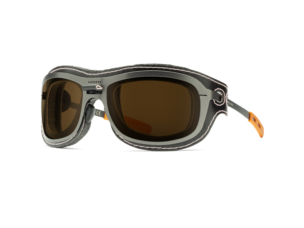 Dettaglio Special Custom Rutenio Lente Marrone mascherina Nero Bianco