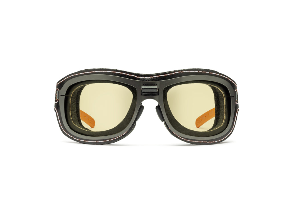 Dettaglio Special Custom Rutenio Lente Gialla mascherina Nero Bianco frontale