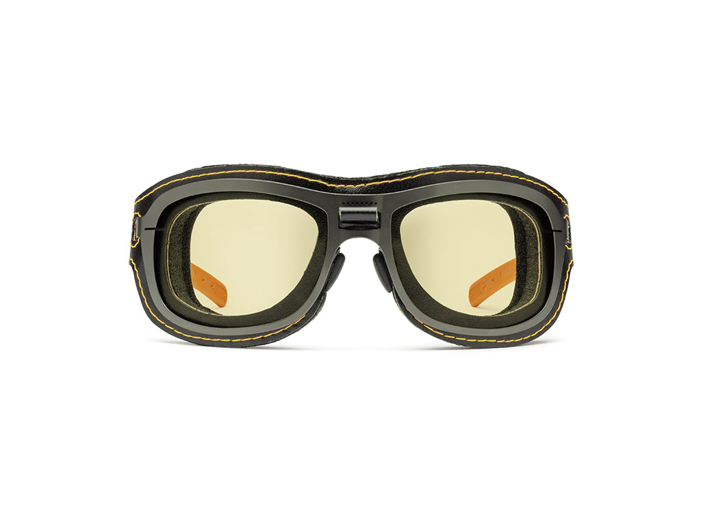 Dettaglio Special Custom Rutenio Lente Gialla mascherina Nero Giallo frontale