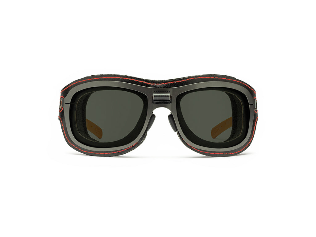 Dettaglio Special Custom Rutenio Lente Fumo mascherina Nero Rosso frontale