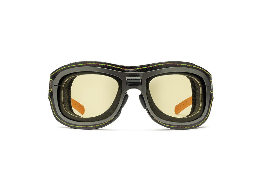 Dettaglio Special Custom Rutenio Lente Gialla mascherina Nero Verde frontale