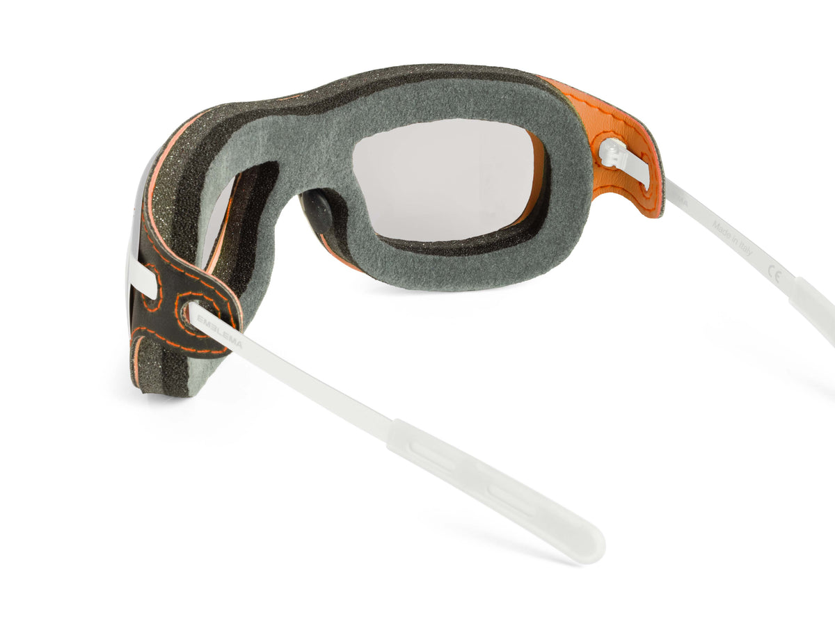 Dettaglio retro inserto Mascherina Special Custom Nero Arancio